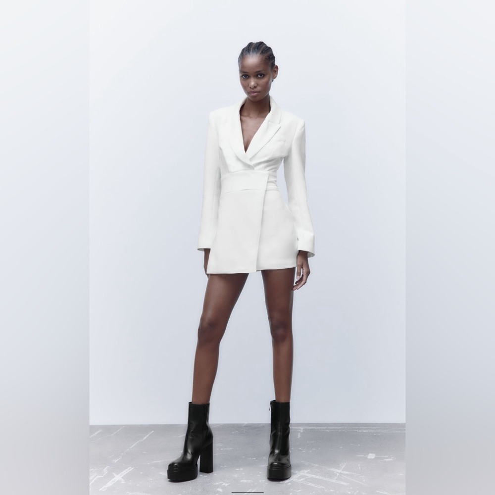 Zara White Blazer Dress